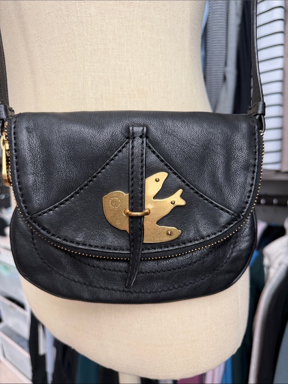Marc by Marc Jacobs Black Leather Petal to the Metal Pouchette Crossbody Bag